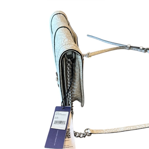 Rebecca Minkoff Love Crossbody White Floral Embossed NWT - Picture 10 of 14